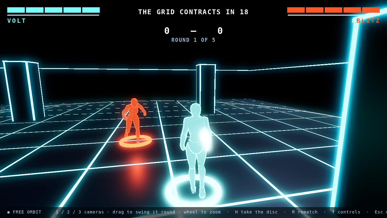 A duel seen from the shoulder camera