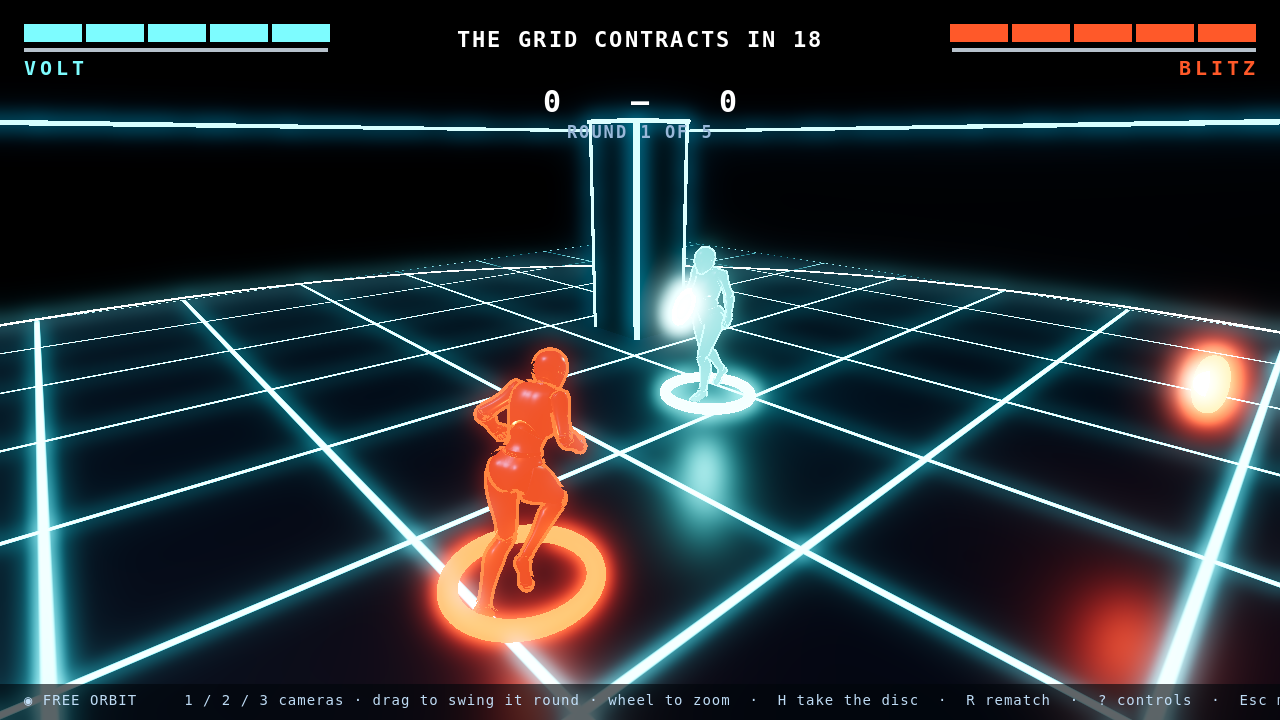 A duel seen from the free orbit camera